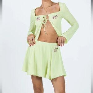 Princess Polly Saleya Mini Skirt Green